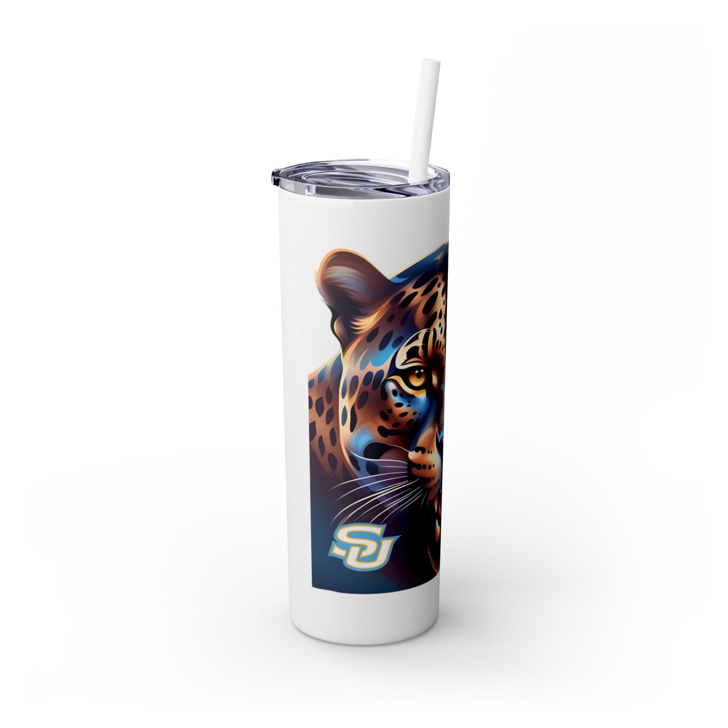 SU Jags Skinny Tumbler with Straw, 20oz